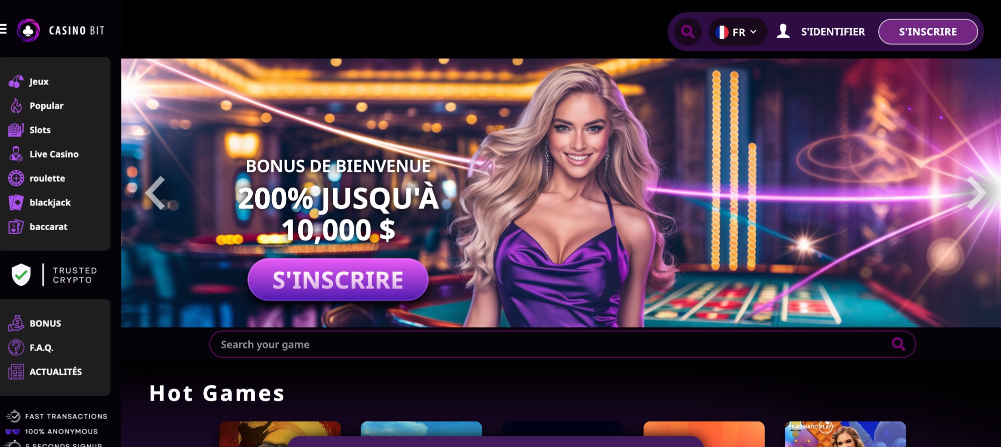 Aperçu de la plateforme Casinobit