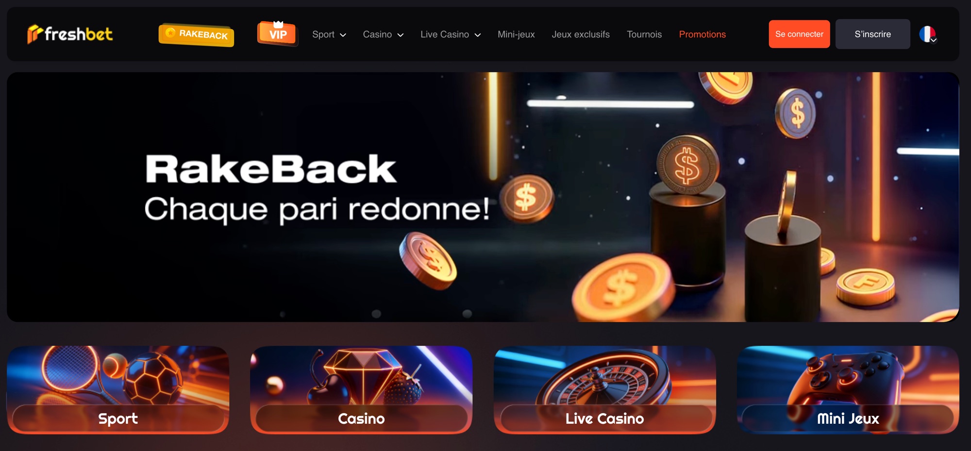 Aperçu de la plateforme Freshbet