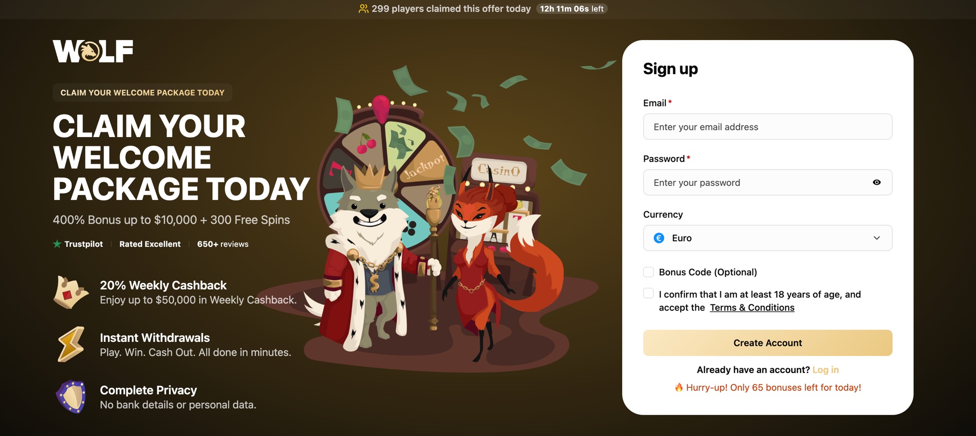 Aperçu de la plateforme wolf.io